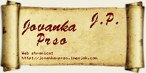 Jovanka Pršo vizit kartica